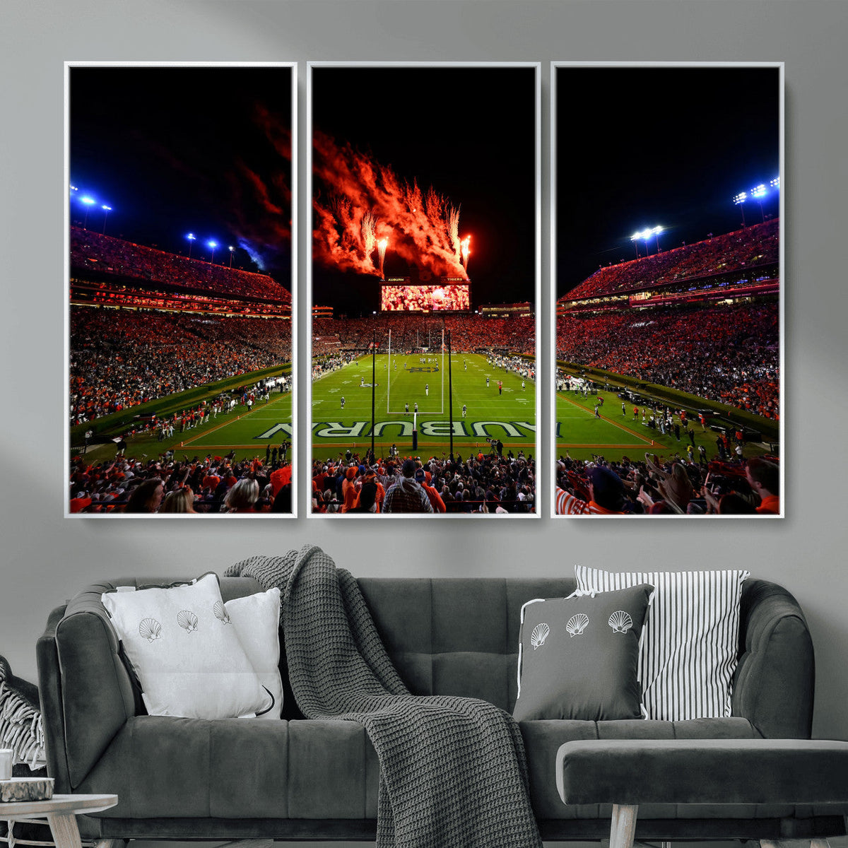 Auburn Stadium Wall Art Canvas Print, College Football Night