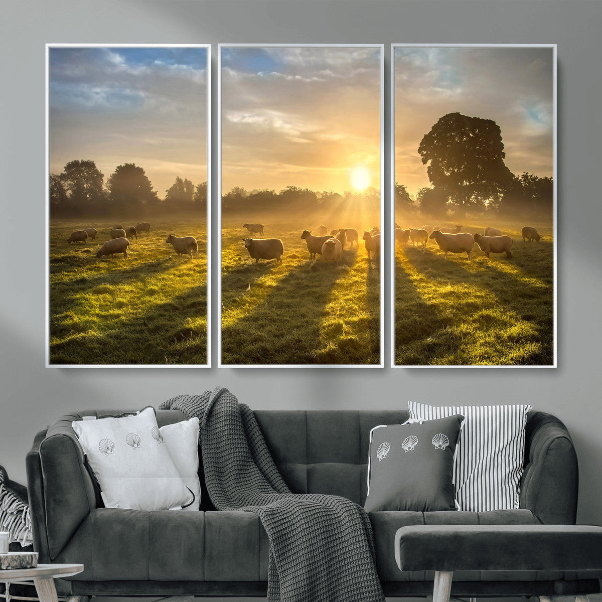 Sheep Wall Art Canvas Print – Rural Farm Animal Artwork