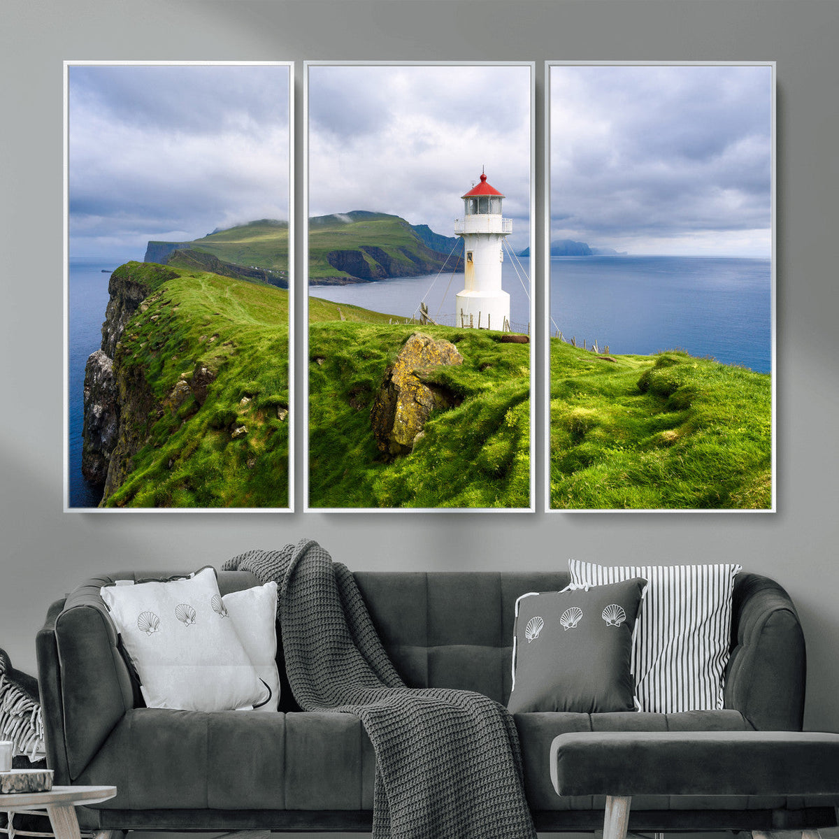 Cliffside Lighthouse Wall Art Canvas Print – Coastal