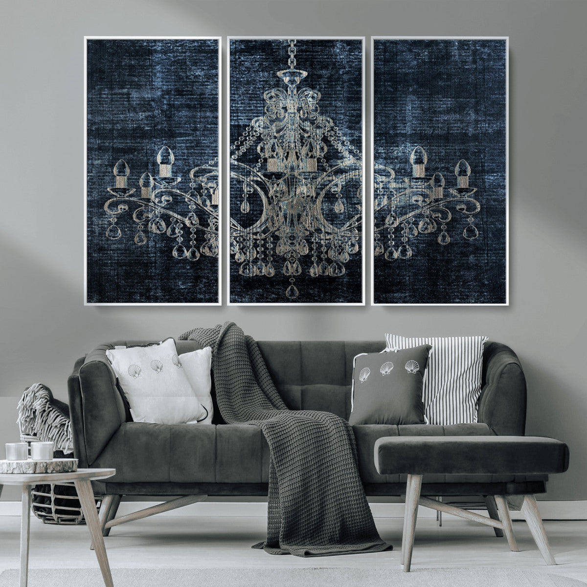 Dark Chandelier Wall Art Canvas Print