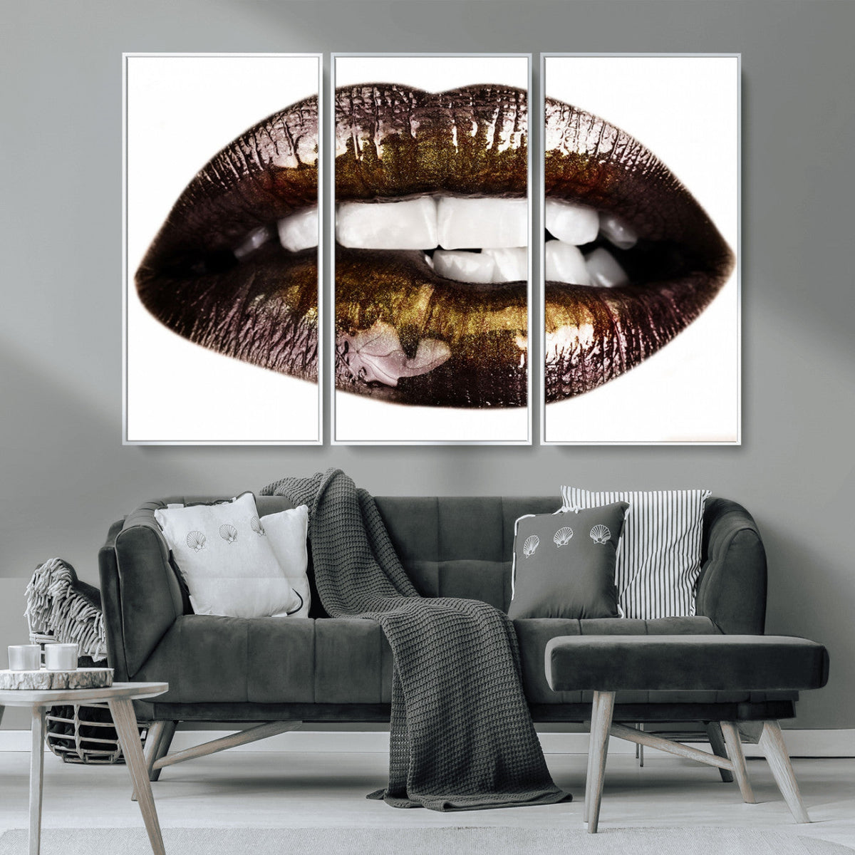 Close Up Lips Wall Art Canvas Print