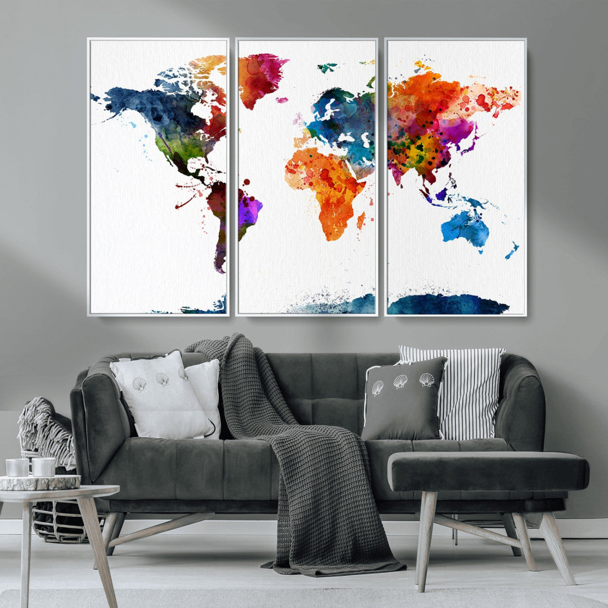 World Map Canvas Print – Detailed Map of the World Wall Art