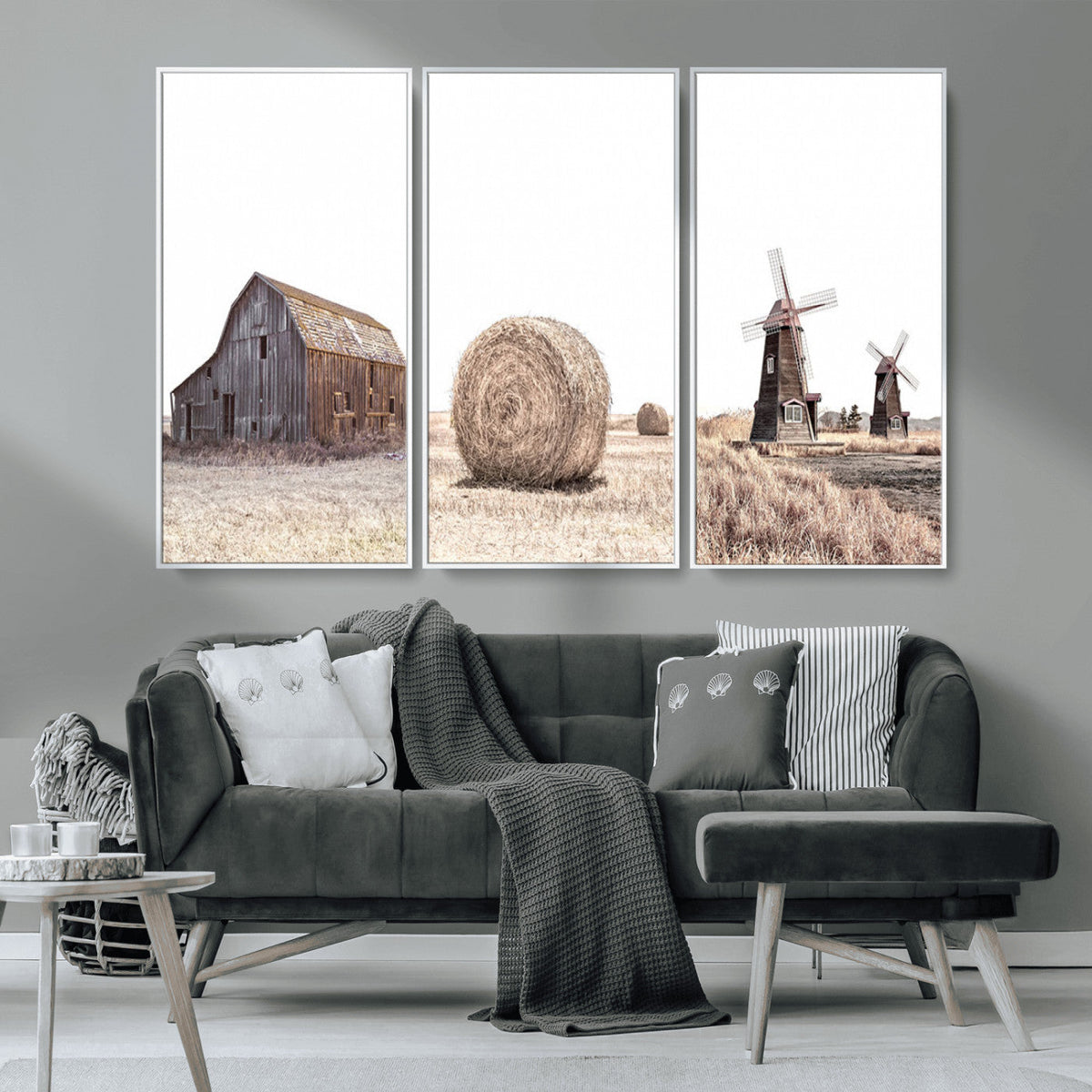 Farm Prints Set, Set of 3 Farmhouse Wall Art, Country House
