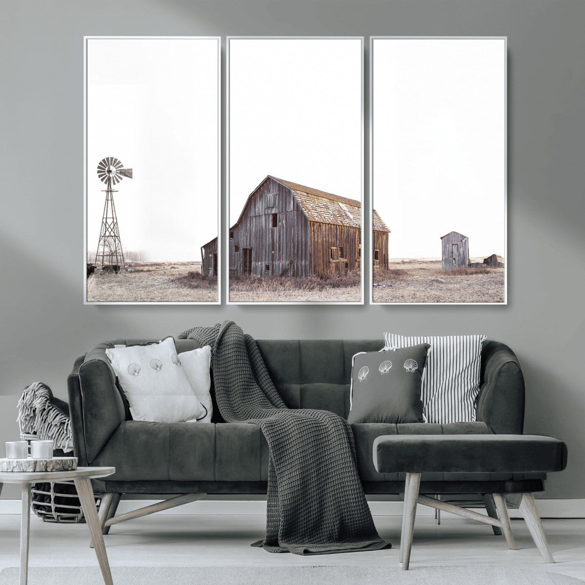 Set of 3 Rustic Farmhouse Wall Art Prints – Country Barn,