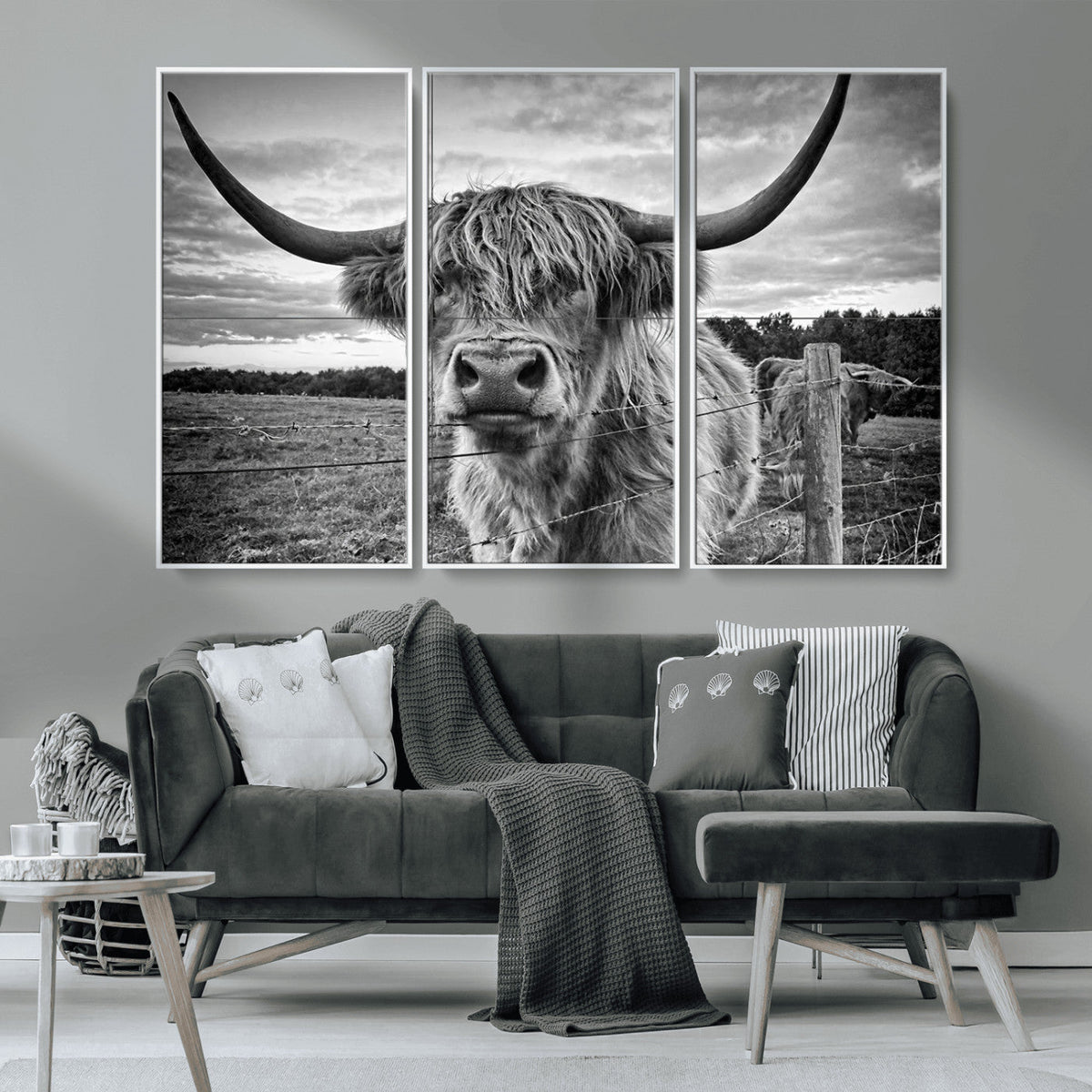 Scottish Highland Cow Wall Art Canvas Print | Ready to Hang