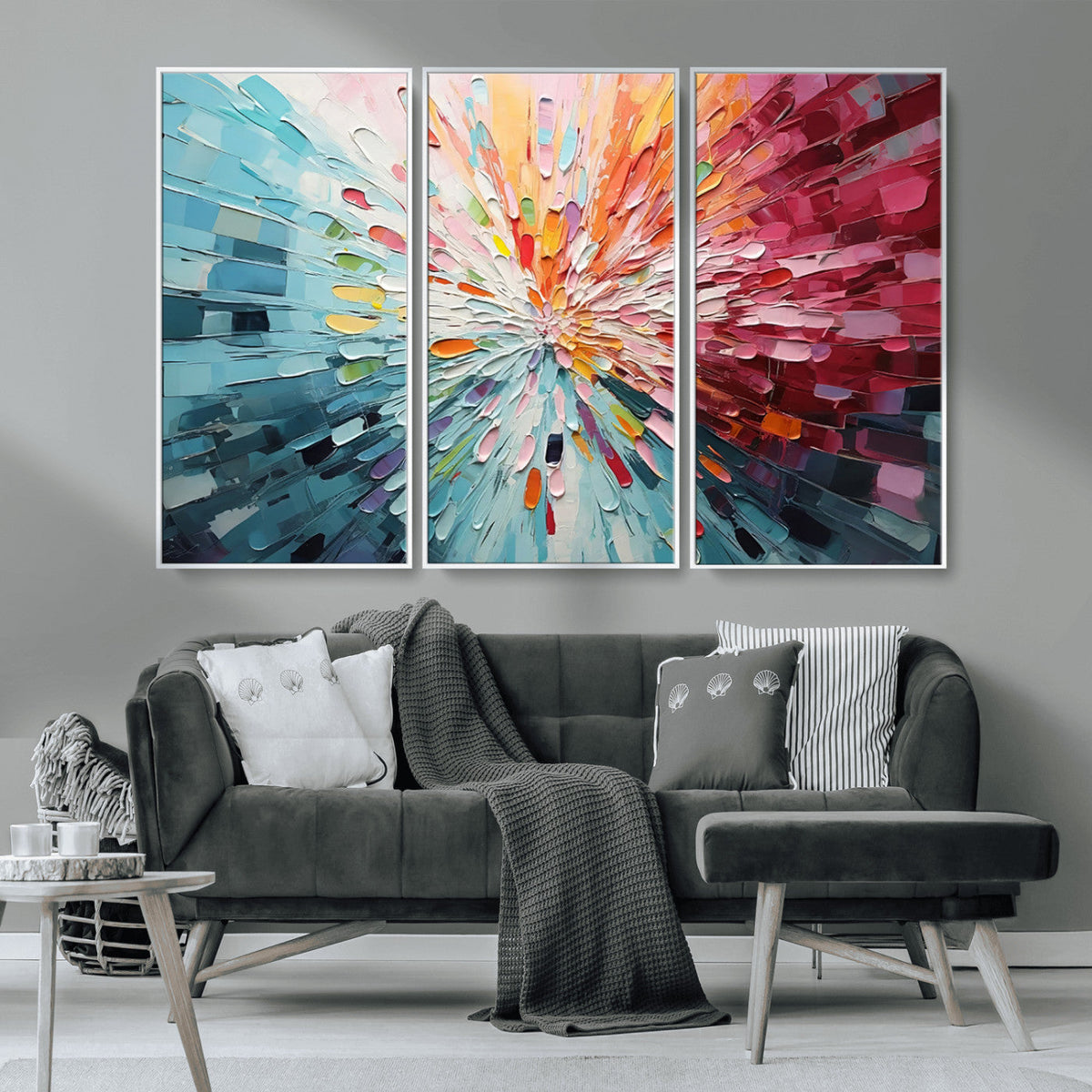 Radiant Bloom Abstract Floral Wall Art Canvas Print -