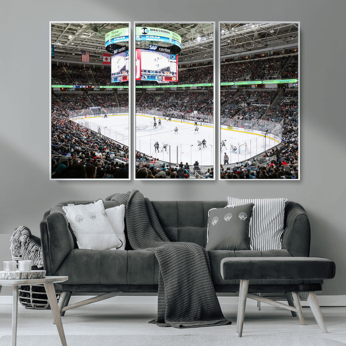 Sharks Arena Blackhawks Sharks Ice Hockey Stadium Wall Art
