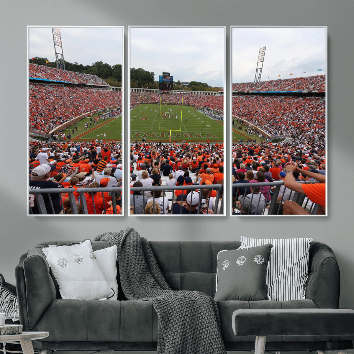 Virginia Cavaliers Football Team Print - Charlottesville Scott Stadium Print Wall Art Canvas
