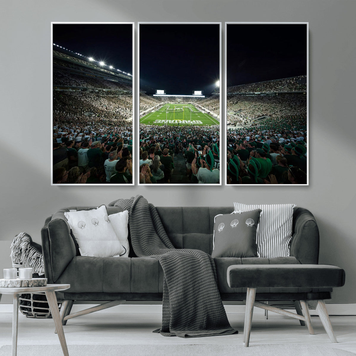 Framed Michigan State Spartans Football Team Print - East