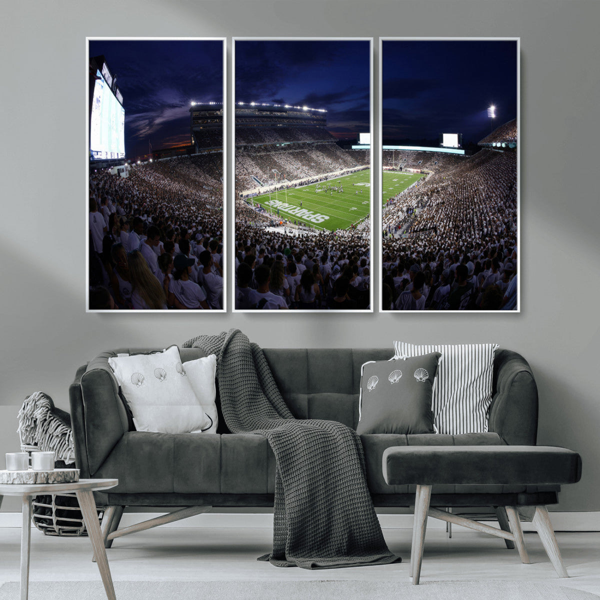 Michigan State Spartans Canvas, Framed Football Team Print -