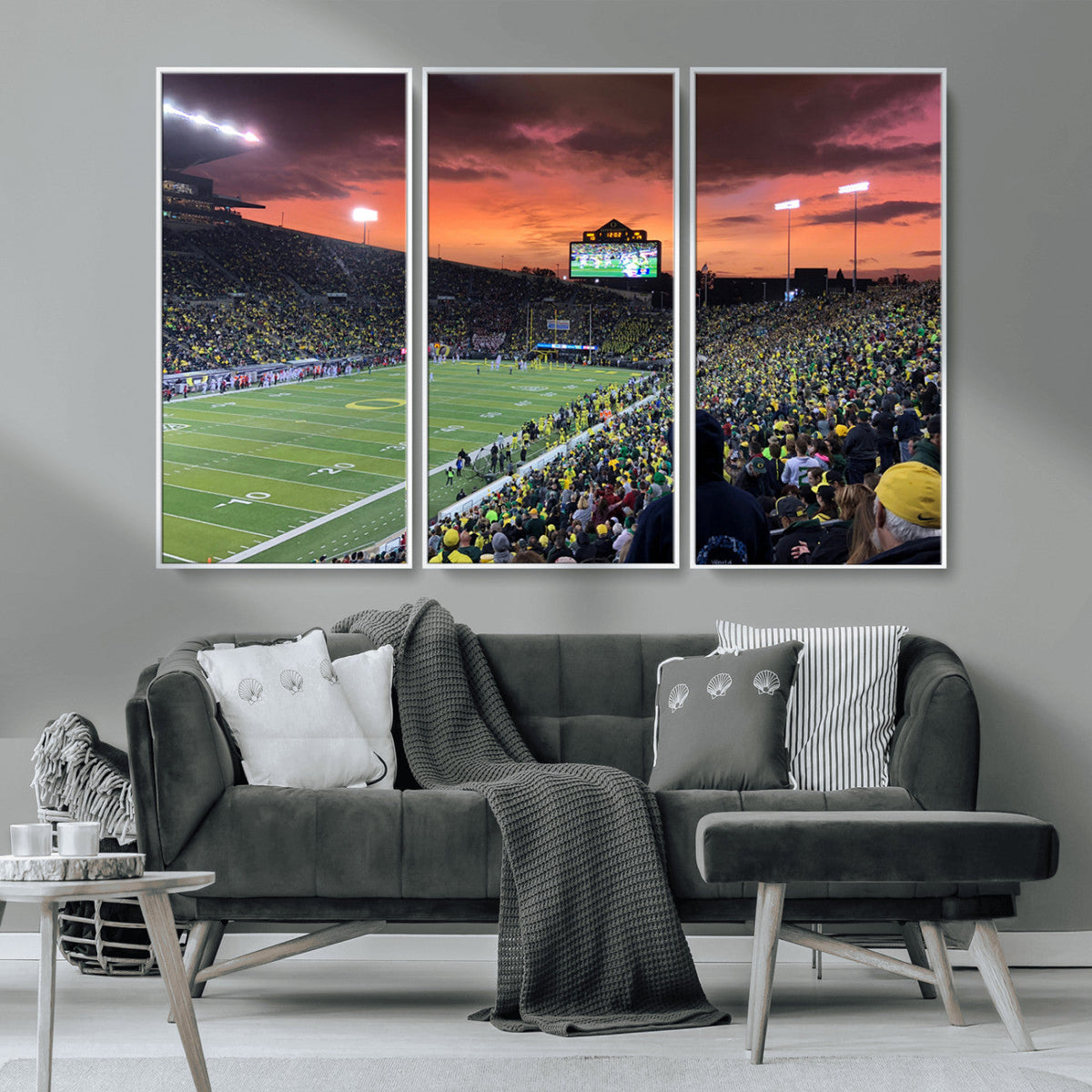 Eugene Autzen Stadium Canvas Wall Art Print – Sunset Over