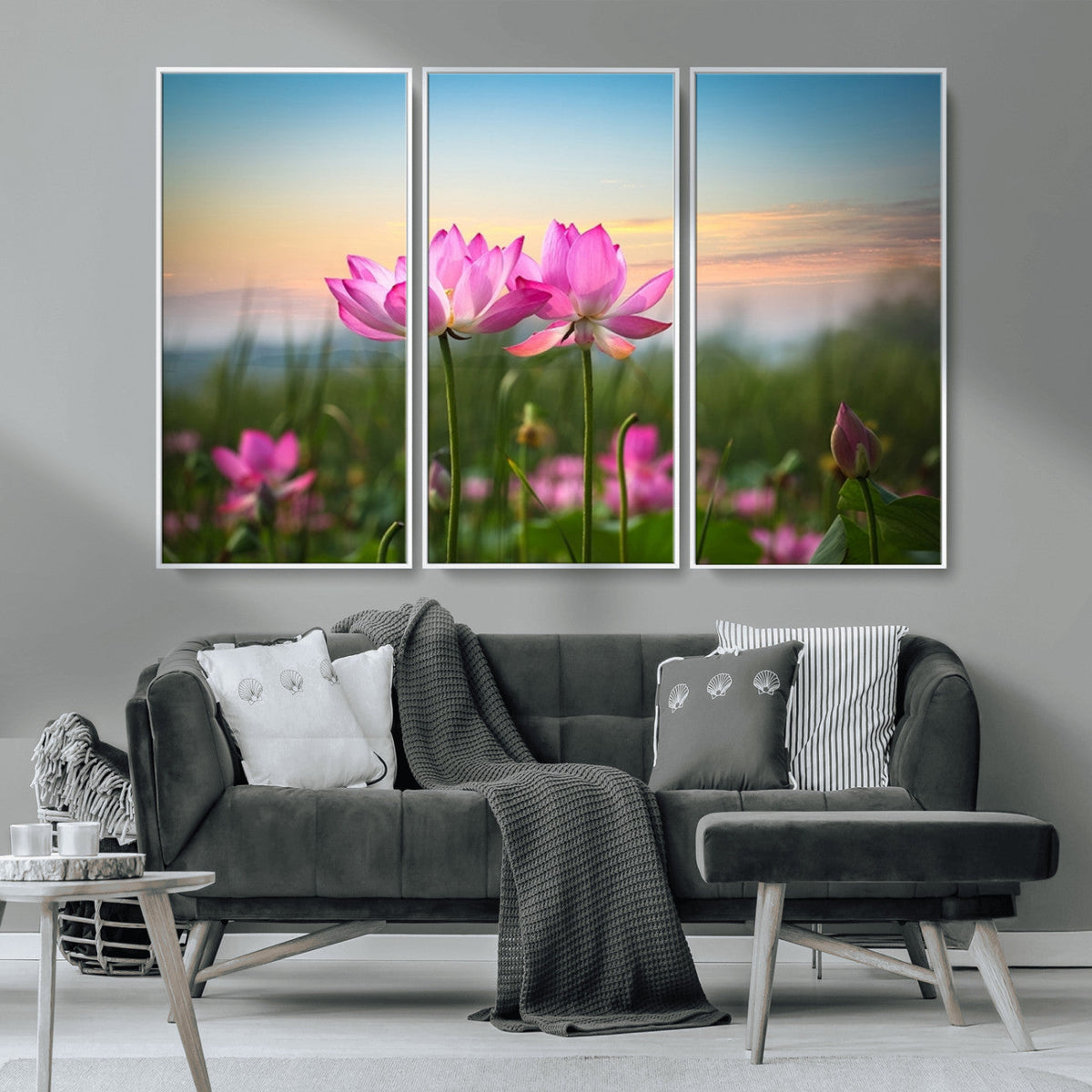 Pink Flower on the Mountain Canvas Print, Framed Pink Flower