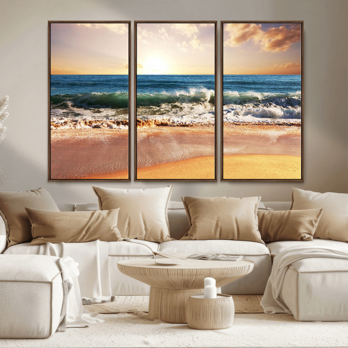 Serene Beach Path Canvas Art, Giclee Canvas Print with