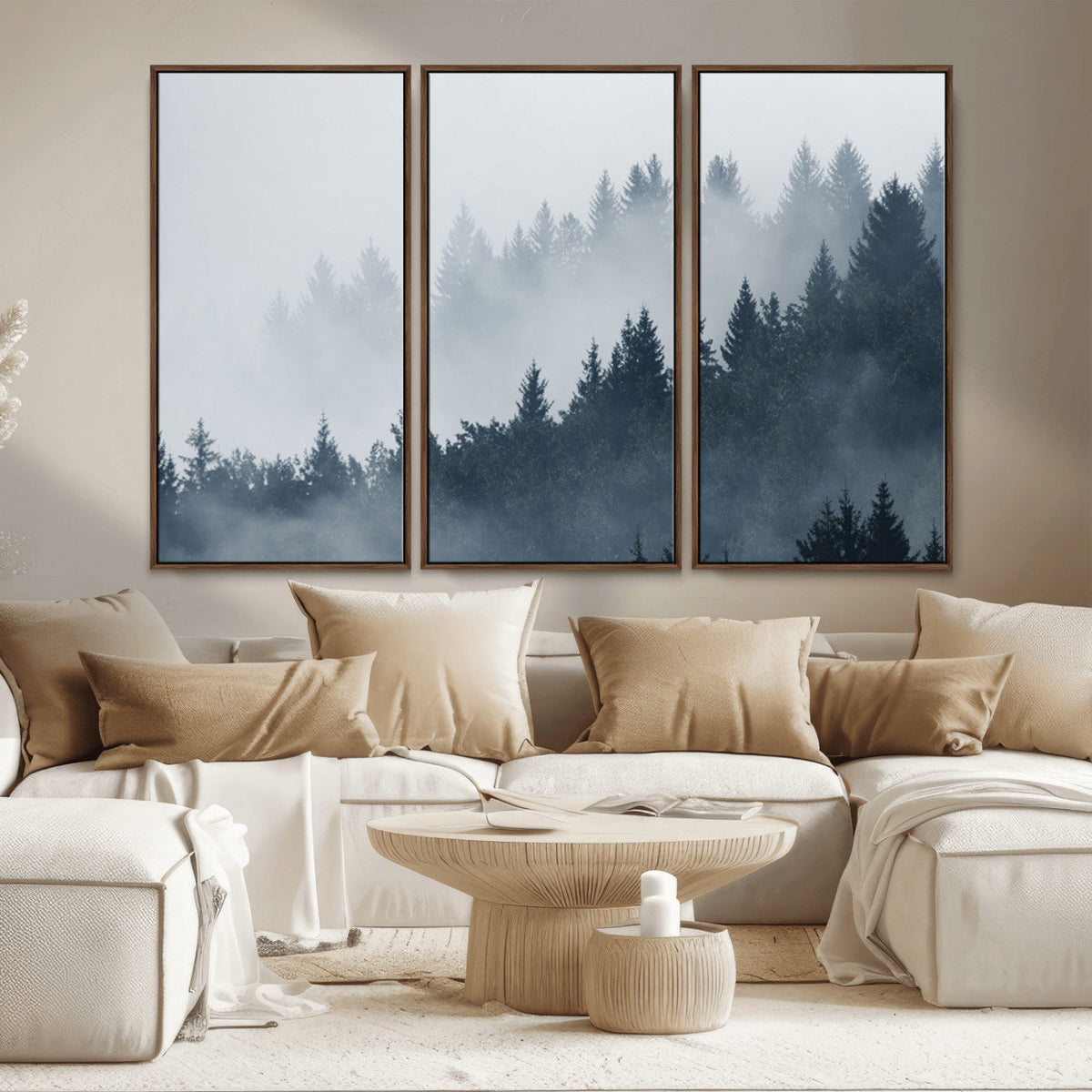 Foggy Pine Forest Wall Art Canvas Print