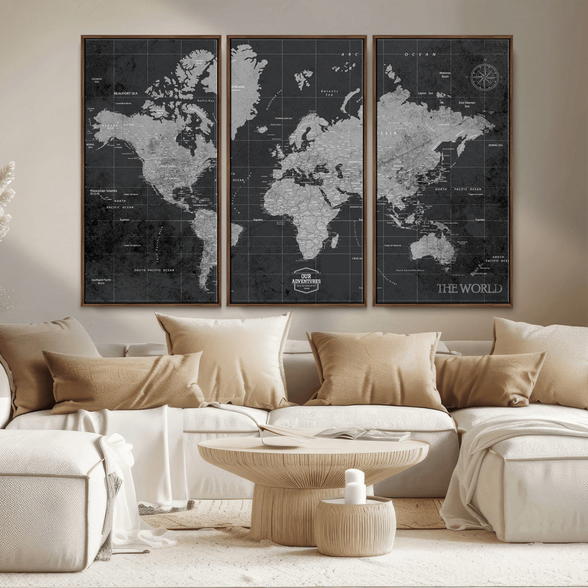 World Map Canvas Print – Detailed Map of the World Wall Art