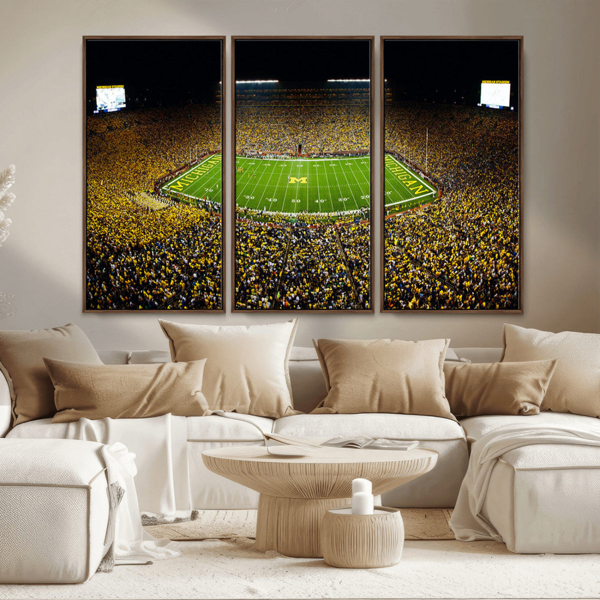 Stadium in Michigan Wall Art Canvas Print, Framed American