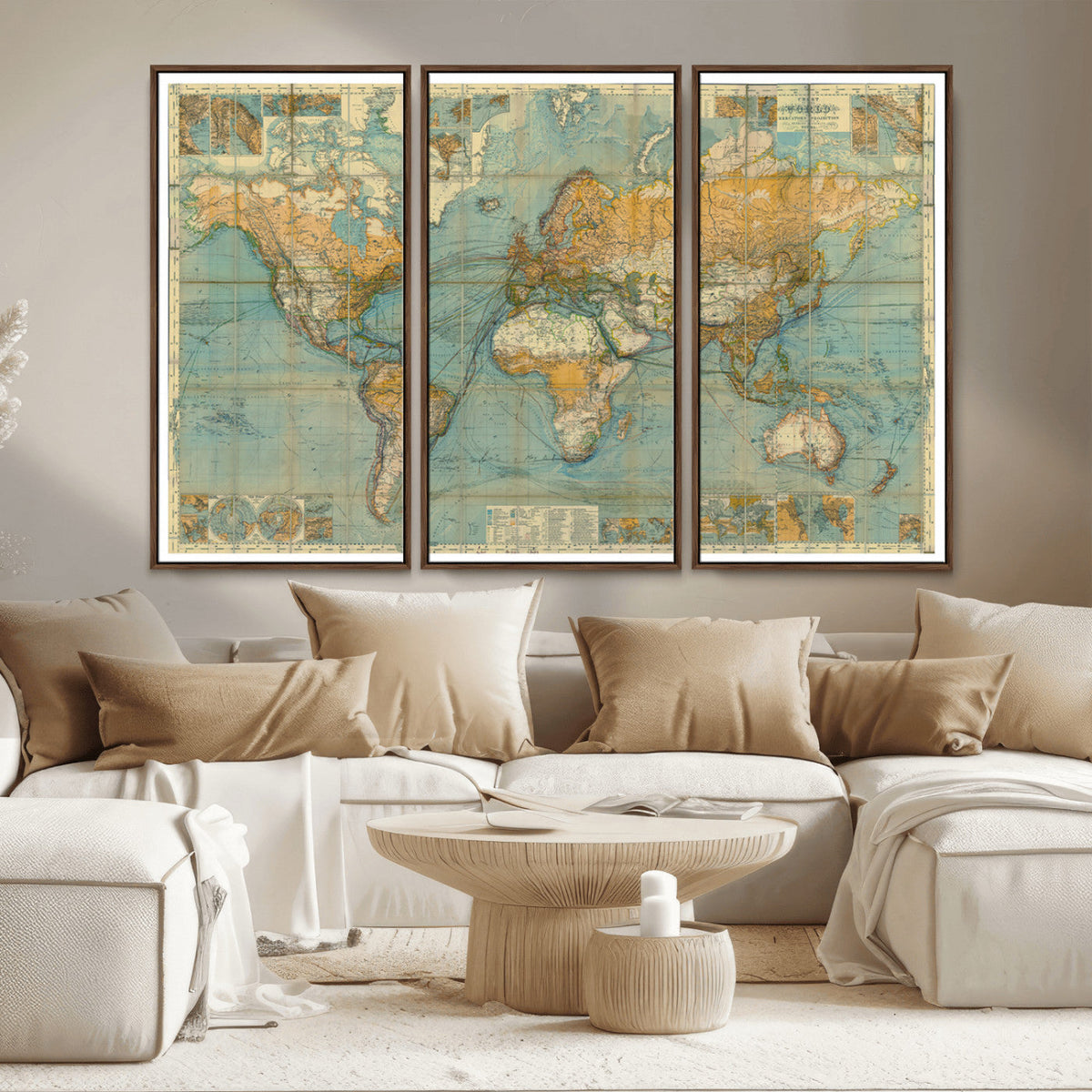 Push Pin World Map Canvas Print – Travel Tracker Wall Art