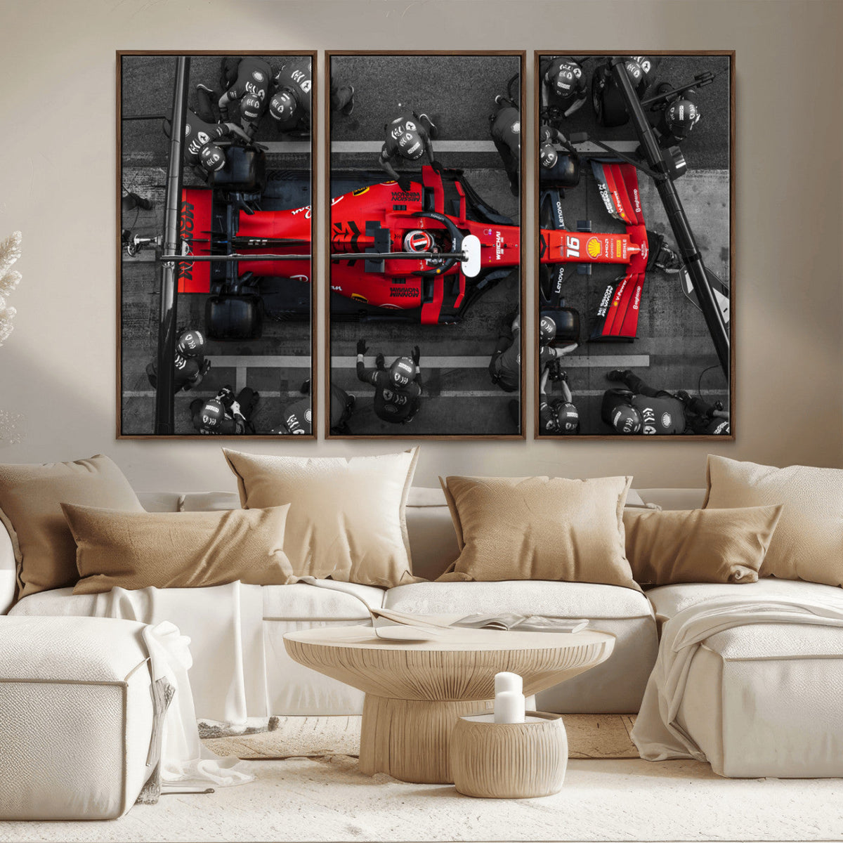 Ferrari Pit Stop Canvas Wall Art – Precision and Speed