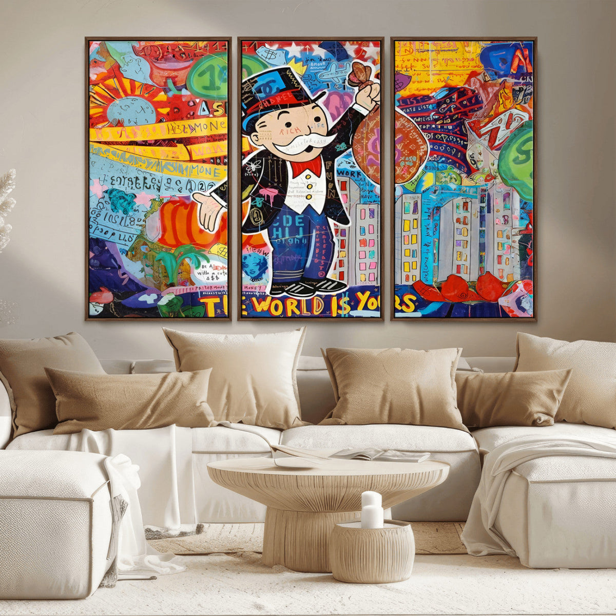 Pop Art Monopoly Man Canvas Wall Art Print - Bold and
