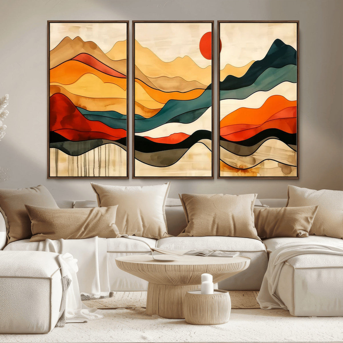 Mid Century Wall Art Print - Abstract Woodland Print -