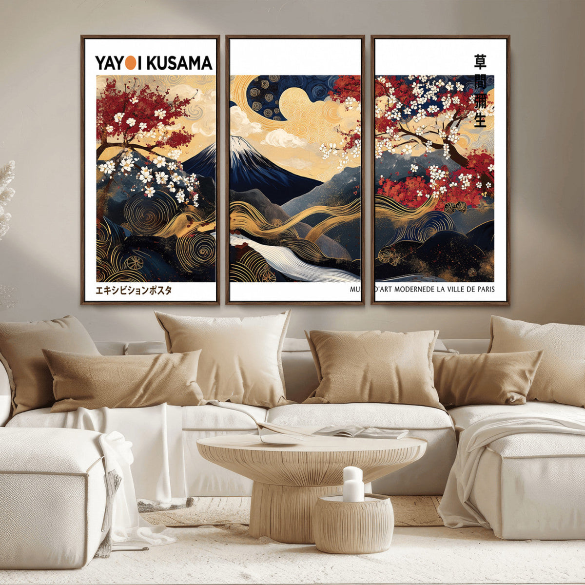 Modern Mount Fuji Wall Art Canvas Print – Framed Abstract