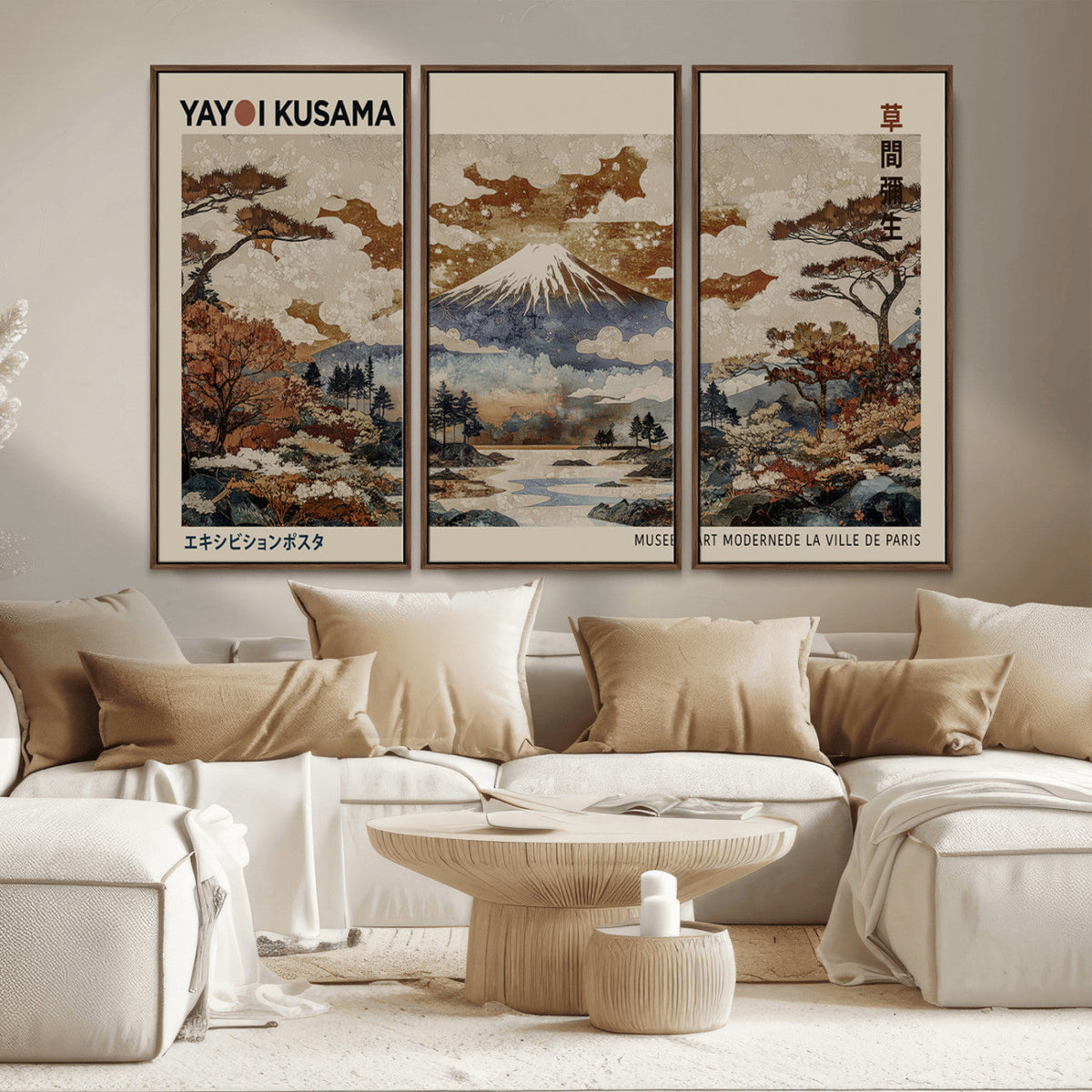 Yayoi Kusama Wall Art Canvas Print – Framed Modern Japanese
