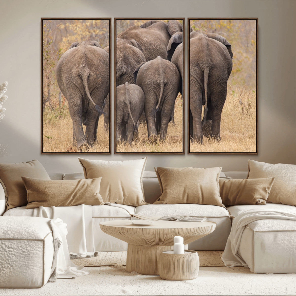 Wild Elephant Wall Art Canvas Print