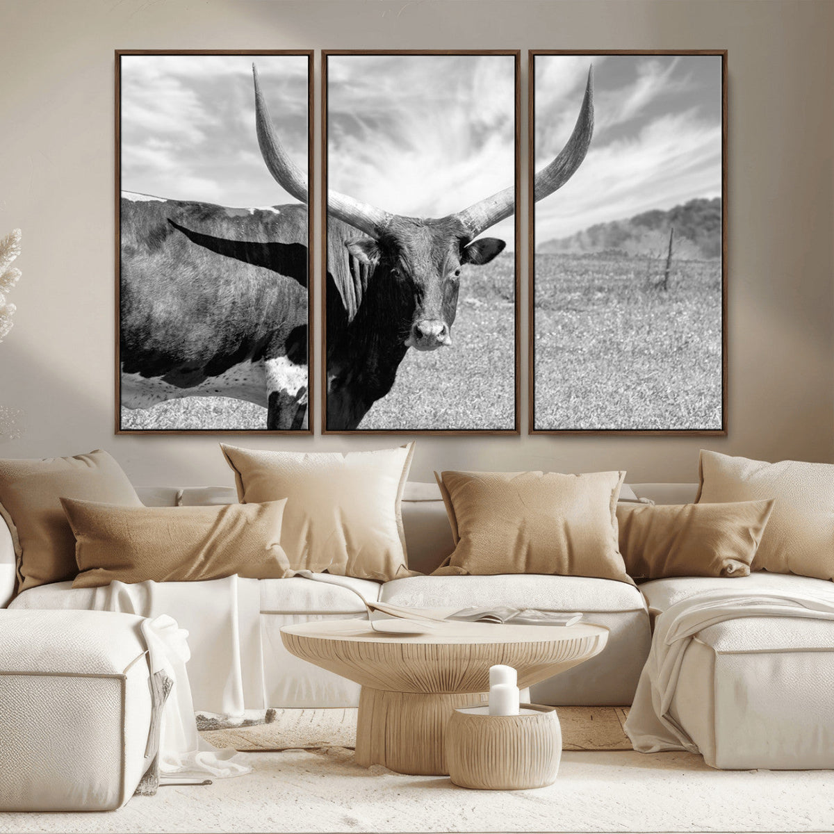 Cattle Wall Art Longhorn Cow Canvas Print