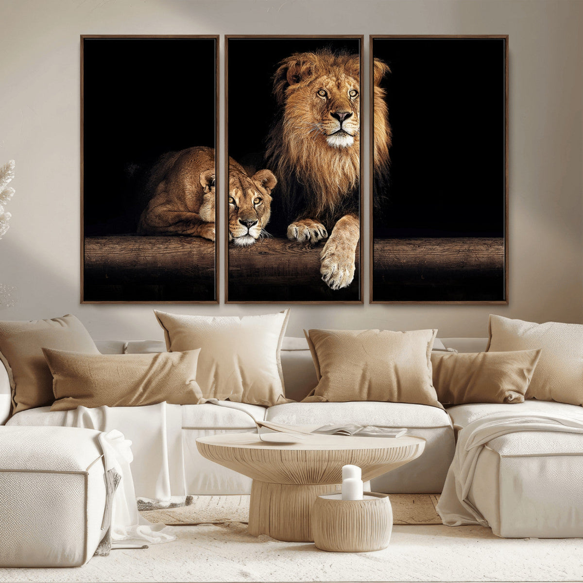 Lion Canvas Wall Art – Majestic Animal Print Artwork for