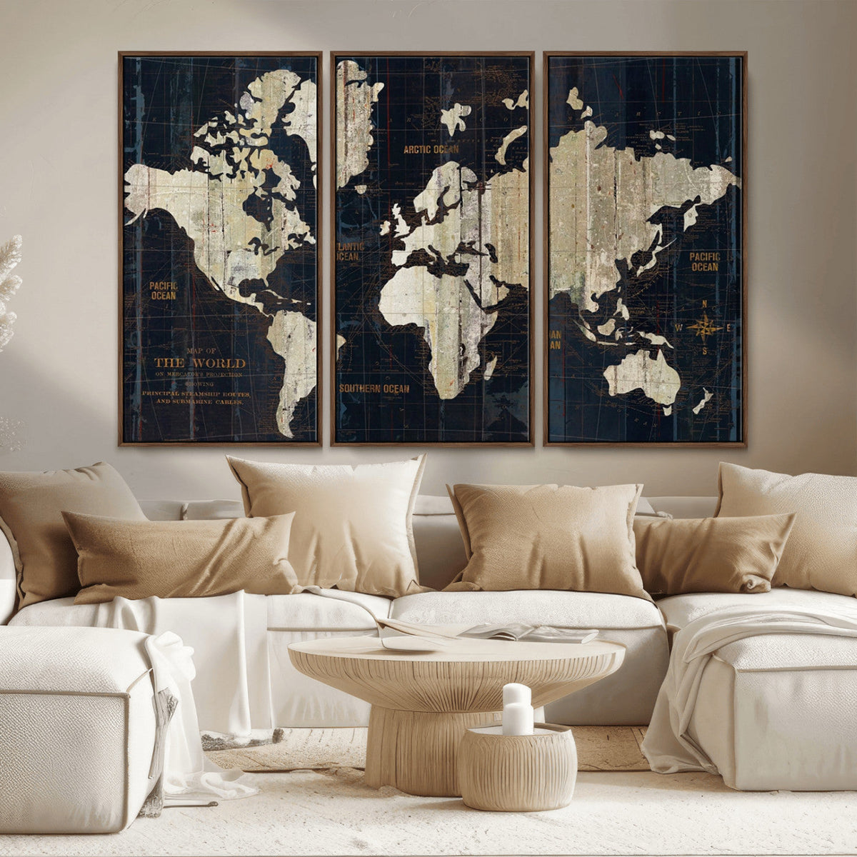 World Map Canvas Print – Detailed Map of the World Wall Art