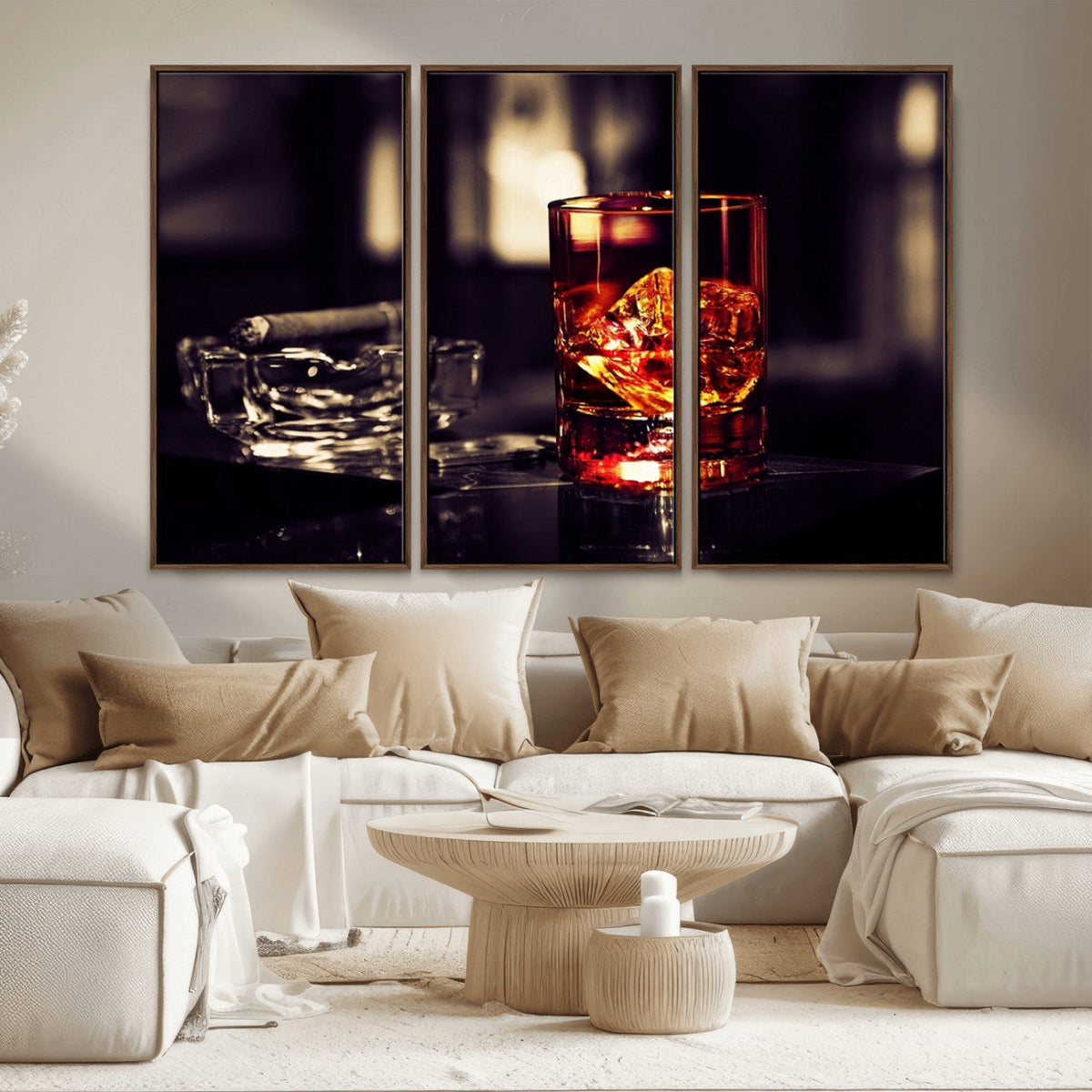 Whiskey and Cigar Canvas – Luxurious Wall Art for Home or