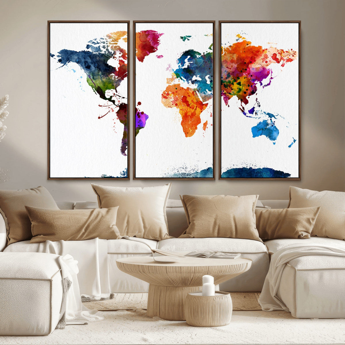 World Map Canvas Print – Detailed Map of the World Wall Art