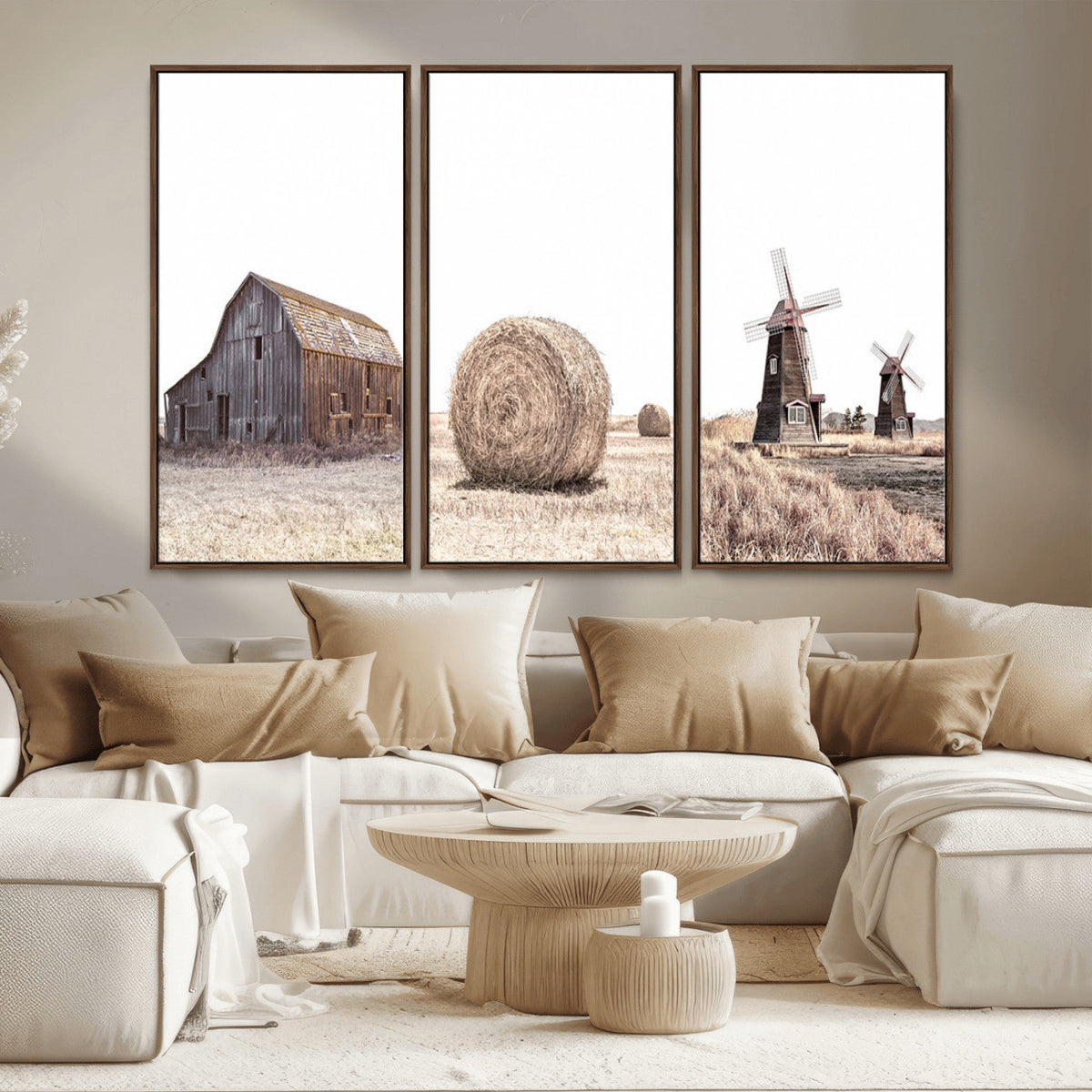 Farm Prints Set, Set of 3 Farmhouse Wall Art, Country House