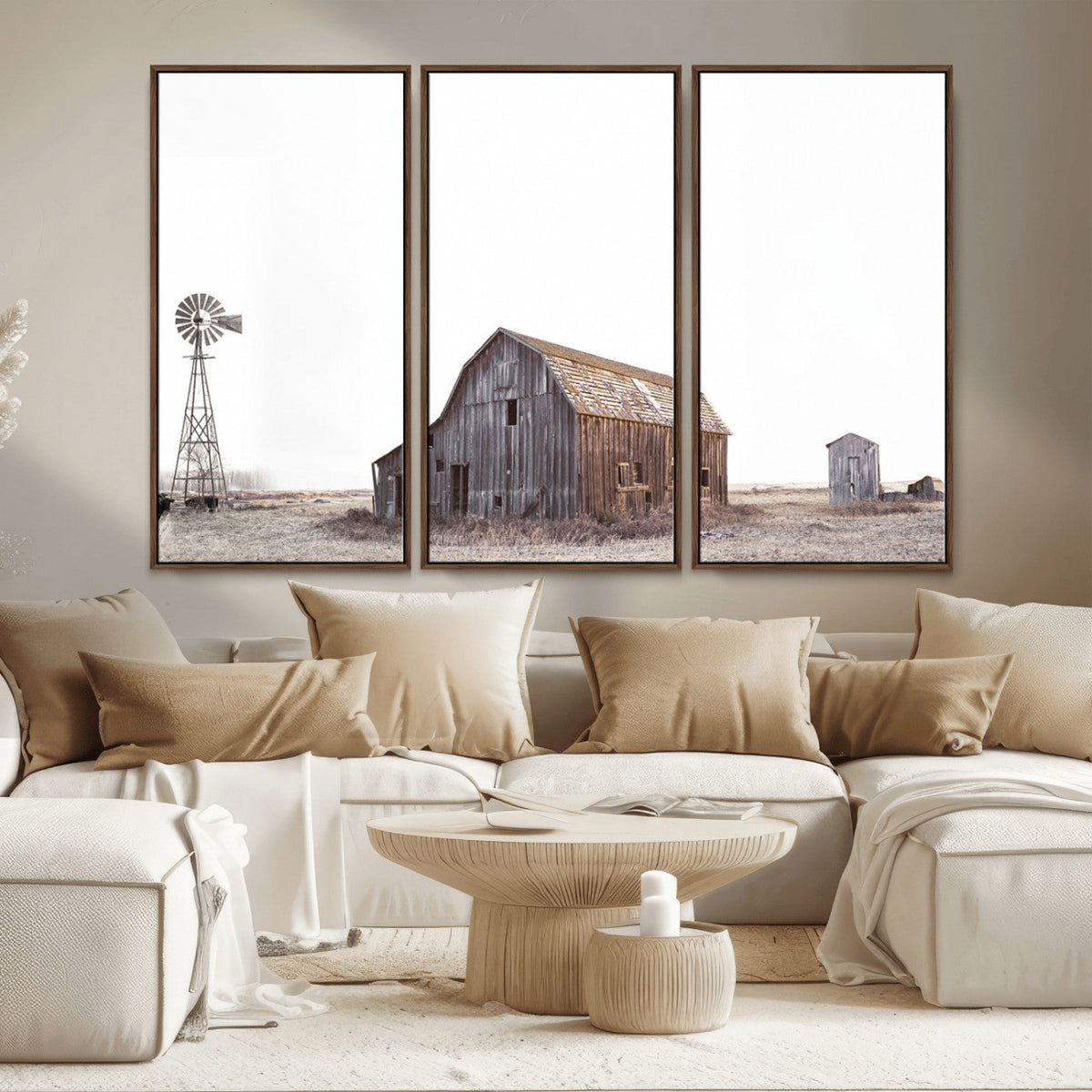 Set of 3 Rustic Farmhouse Wall Art Prints – Country Barn,