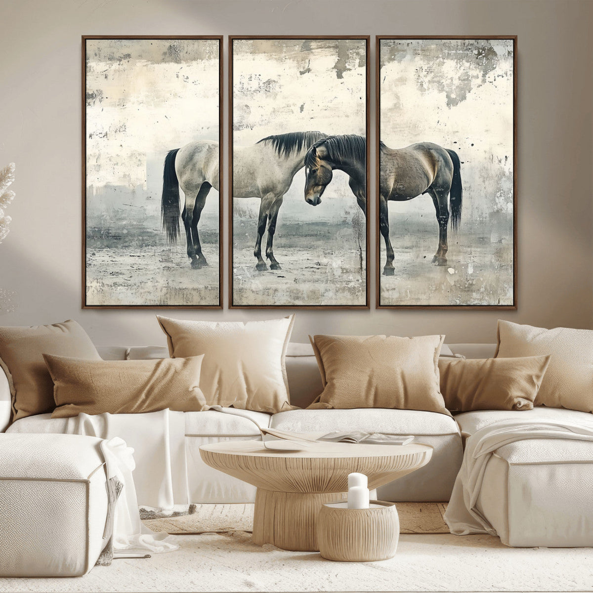 Chines Style Majestic Horses Wall Art | Ready to Hang and
