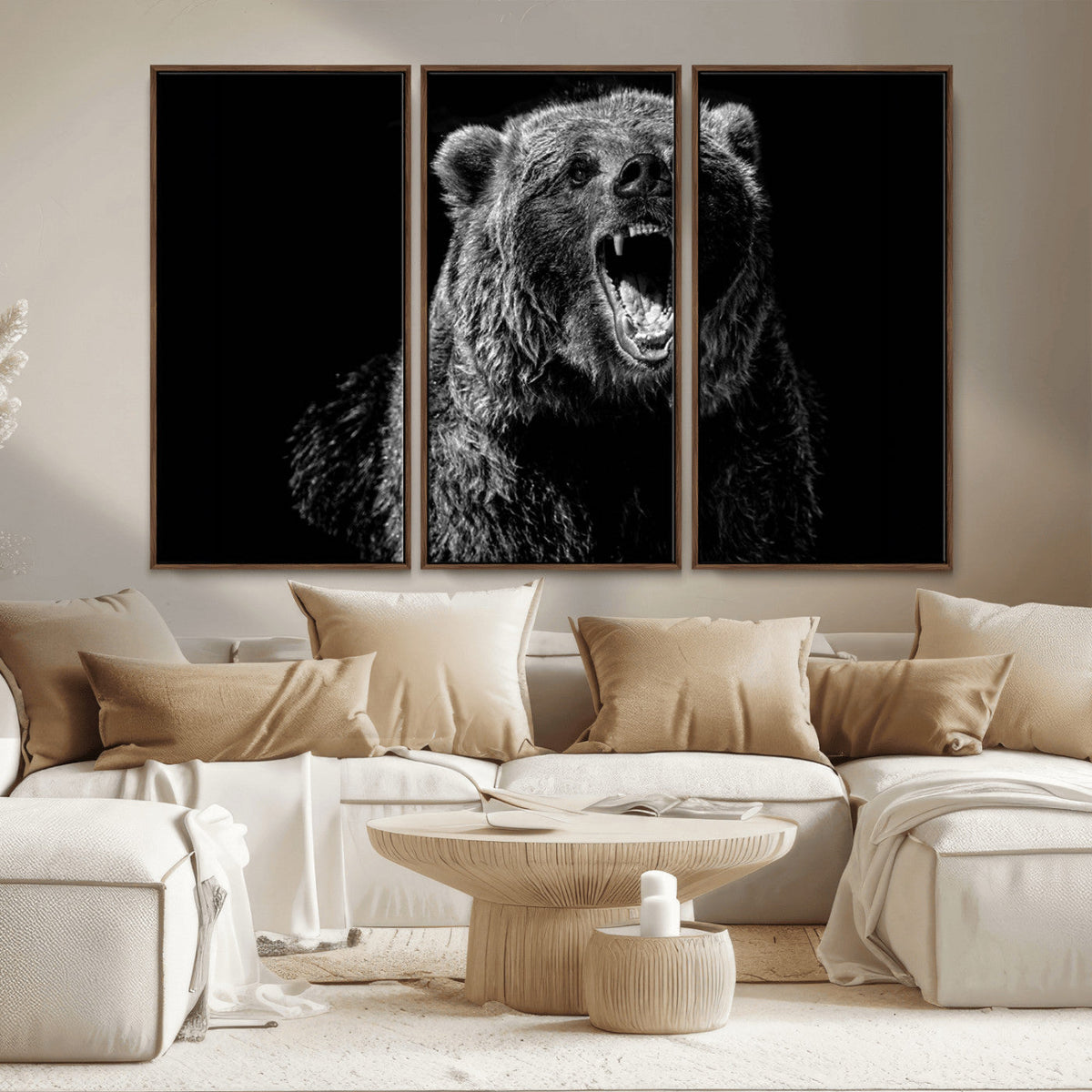Bear Canvas Print | Wildlife Wall Art for Cabin Decor |