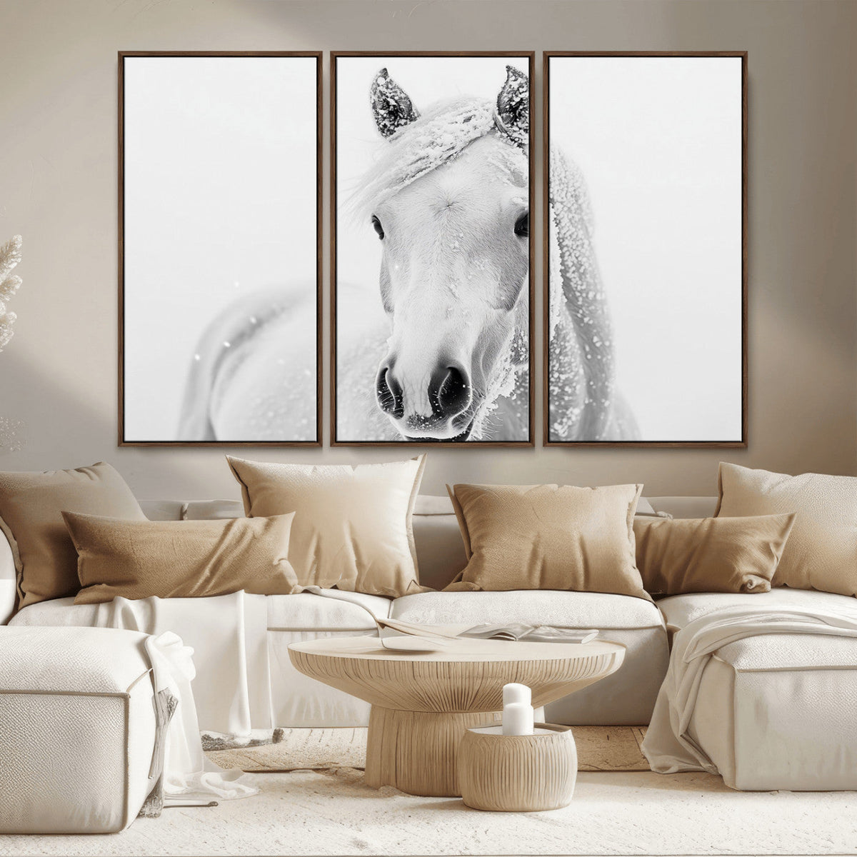 Majestic White Horse Wall Art | Ready to Hang and Framed |