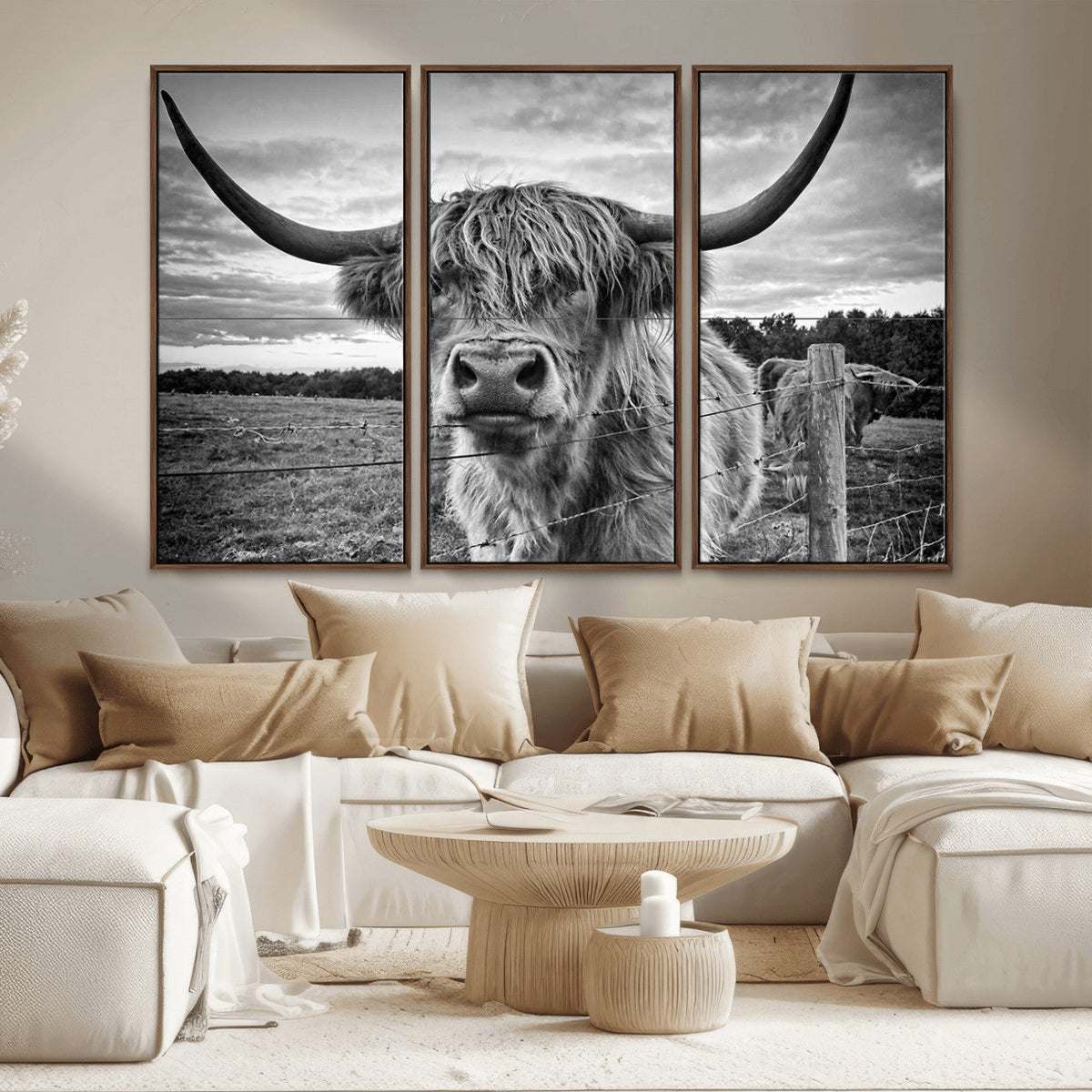 Scottish Highland Cow Wall Art Canvas Print | Ready to Hang