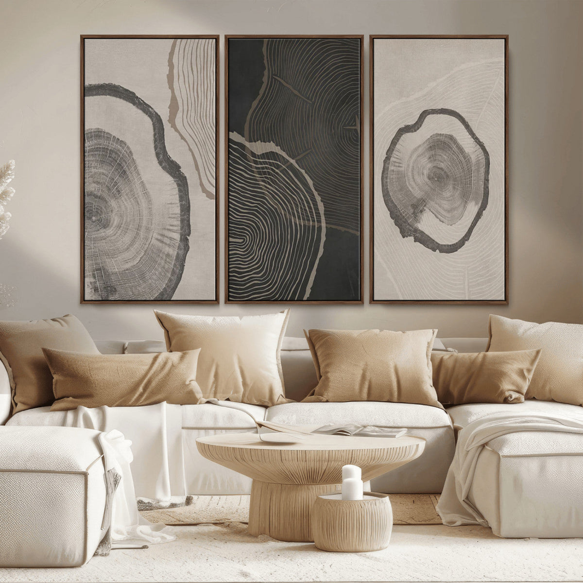 Minimalist Tree Rings Wall Art | Modern Abstract Canvas