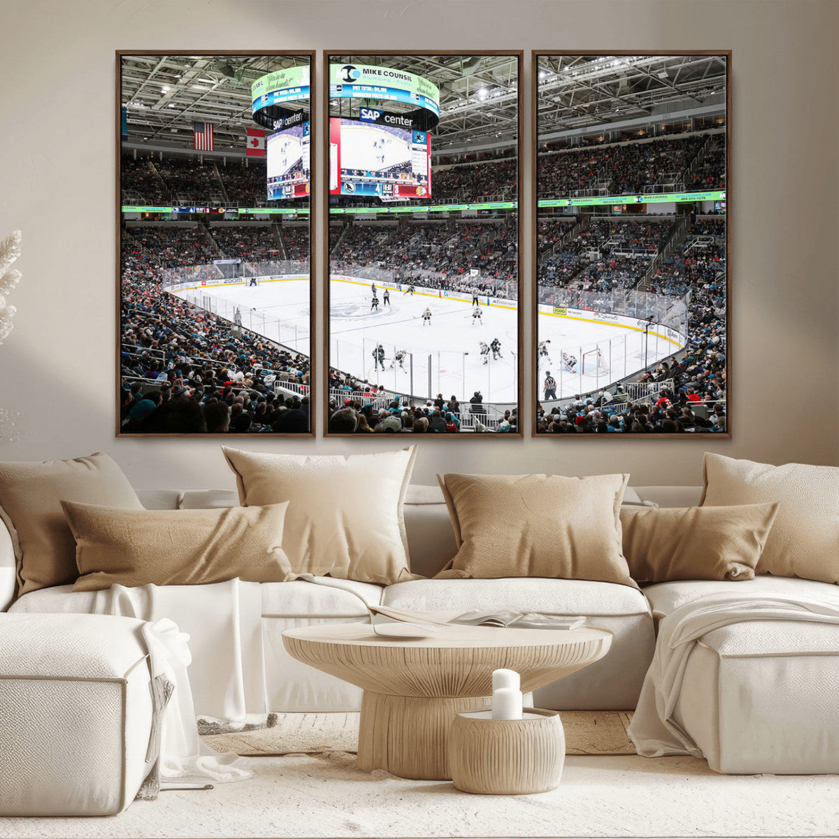 Sharks Arena Blackhawks Sharks Ice Hockey Stadium Wall Art