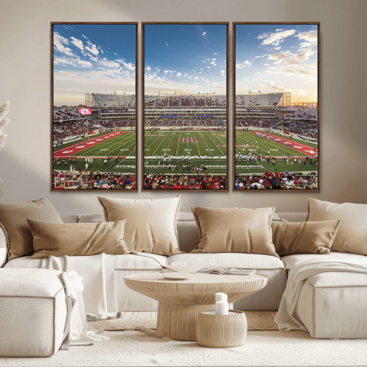 Framed Houston Cougars Football Team Print - Houston TDECU