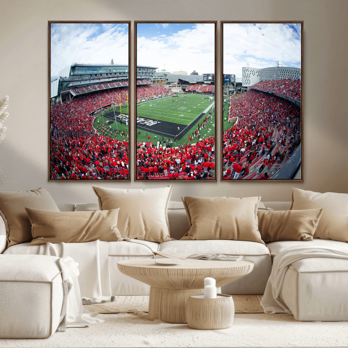 Cincinnati Bearcats Football Team Print - Nippert Stadium Wall Art Canvas Print