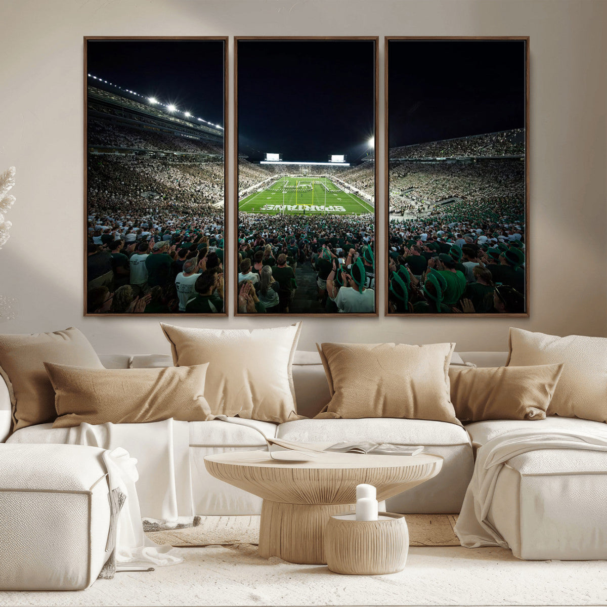 Framed Michigan State Spartans Football Team Print - East