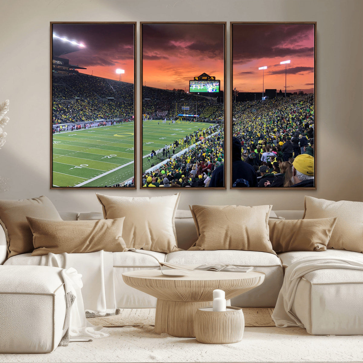 Eugene Autzen Stadium Canvas Wall Art Print – Sunset Over