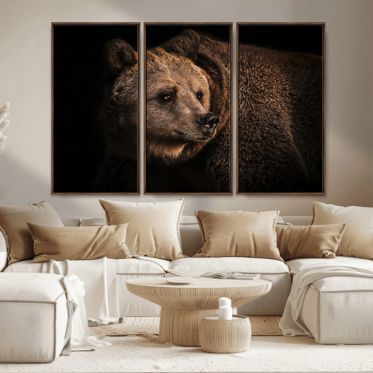 Wild Grizzly 399 Bear Canvas Wall Art Print, Bear Animal