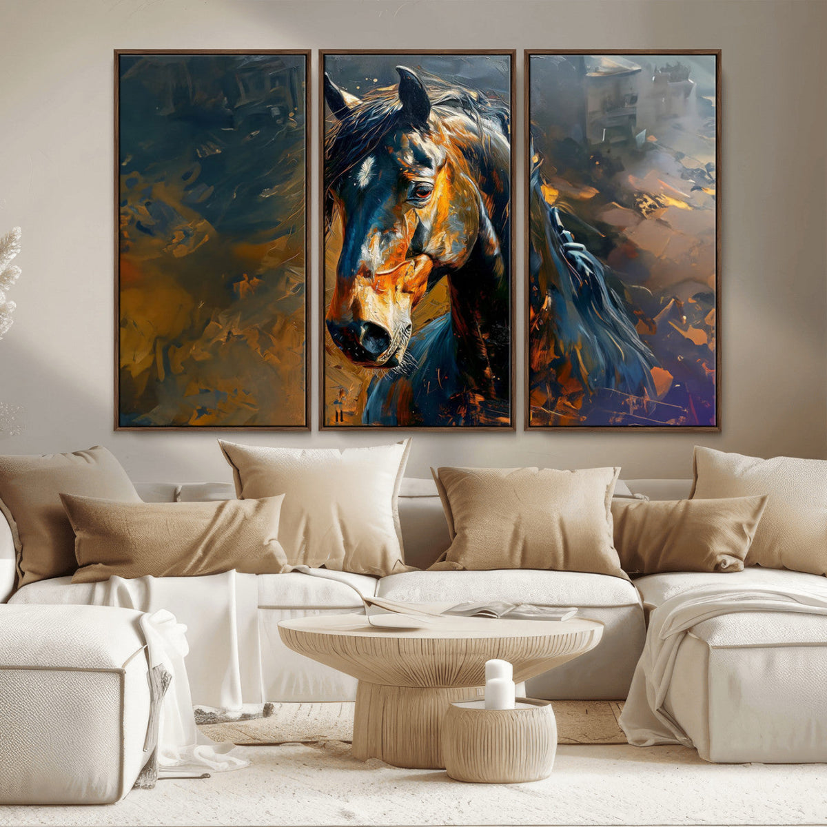 Abstract Horse Wall Art Canvas Print | Farmhouse Wall Decor