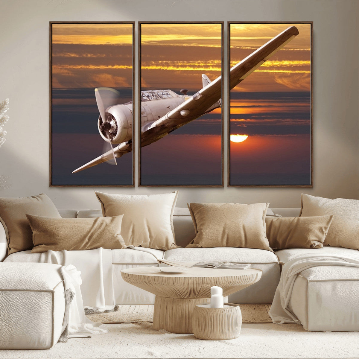 Old War Plane Wall Art Canvas Print