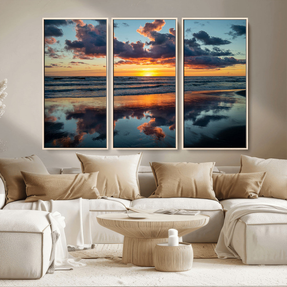Beach Sunset Print - Stunning Ocean Canvas Artwork with