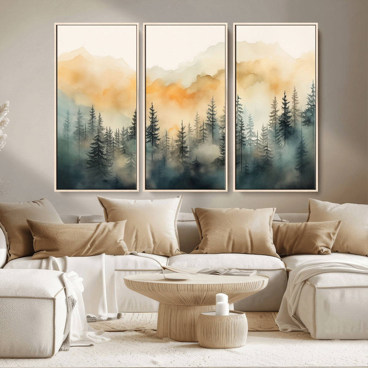Abstract Forest Print - Mountain Wall Art | Autumn Landscape