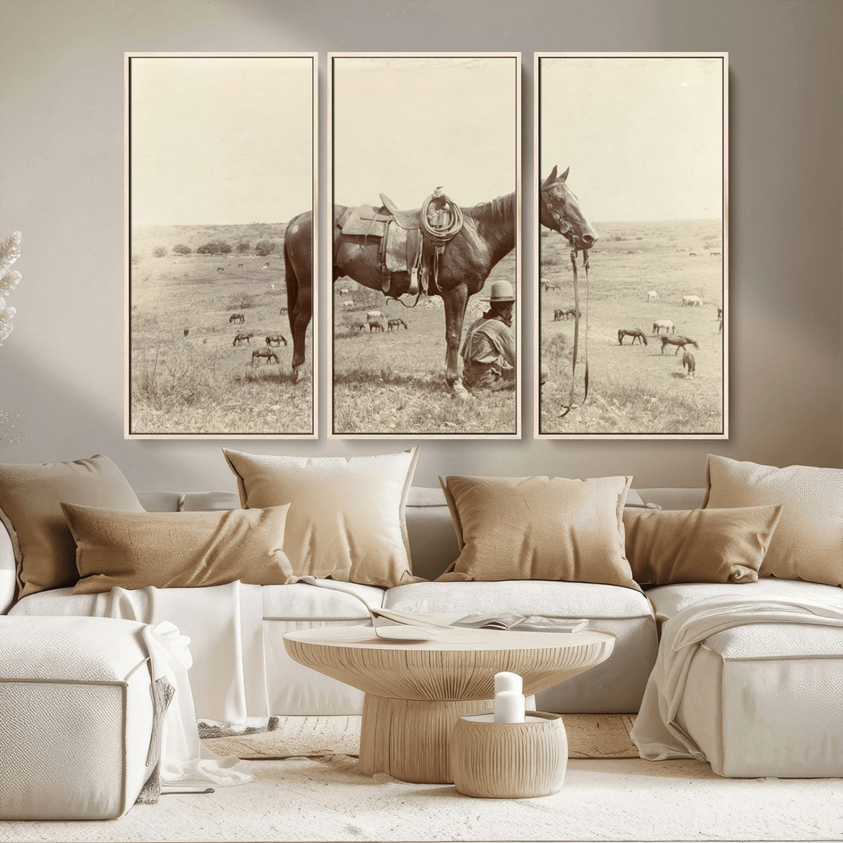 Cowboy Wall Art - Western Horse Canvas Print - Vintage